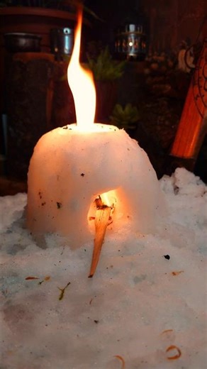 Built a Rocket Stove From Snow and It Actually Works #bushcraft #satisfying #survival #relax #diy