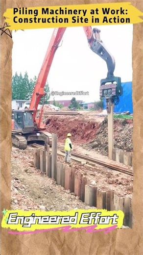 Piling Machinery at Work Construction Site in Action #EngineeredEffort
