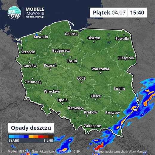 Prognoza opadu na 8 godzin (Model MERGE) 👉 https://modele.imgw.pl/?page_id=11837 #IMGW #opadydeszczu #prognozaopadów | Instytut Meteorologii i Gospodarki Wodnej - IMGW PIB