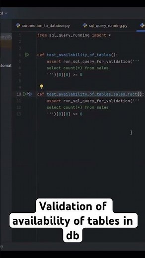 Validation of availability of tables in Database |ETL Testing Automation #etltesting #datavalidation