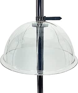 Myard 13 Inches Solid Clear PC Wobbly Squirrel Proof Baffle Deflector for Bird Feeder, Fit up 1.5 Inches + Pole/Post (Upgraded Version)