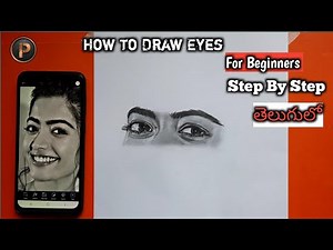 How to Draw Eyes Step by Step For Beginners in Telugu || by prudhvi art world