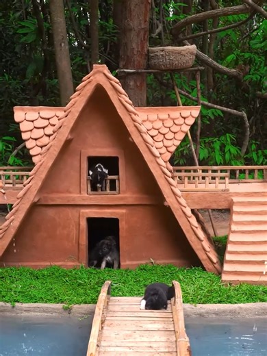 DIY Primitive Clay Puppy Village in the Jungle