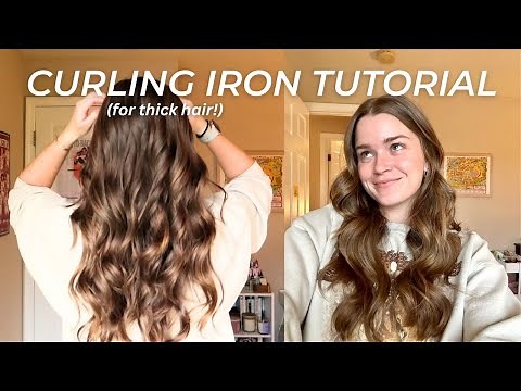 How I curl my THICK, WAVY hair with a curling iron (WITH A CLAMP!), best styles for layered hair