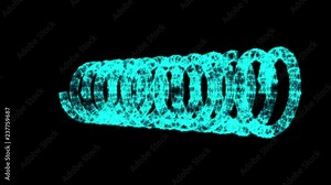 Wireframe low poly mesh tension helix spring. Connection Structure. Cyberspace grid science and technology Available in 4K FullHD and HD video