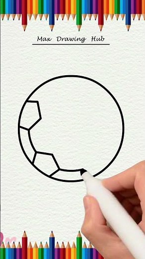 Football Drawing Tutorial ⚽ #shorts #howtodraw #soccerball #drawing #tutorial #kidsart #art #viral