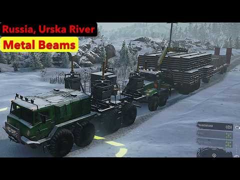 RUSSIAN FEDERATION, URSKA RIVER - Metal Beams - SnowRunner Play Through Part 630