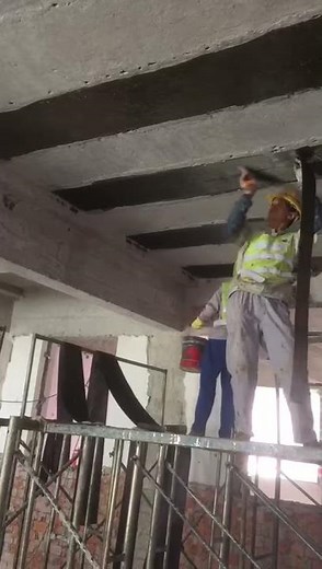 Slab strengthening and repairing with fiber reinforced polymer(FRP) wrap