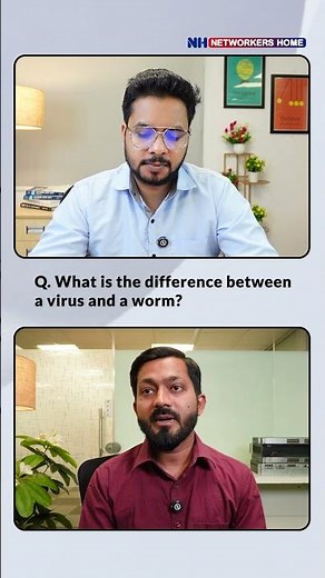 What is the difference between a virus and a worm? What is a botnet? #ccna #networking #shorts
