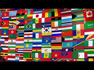 Flags of the world in English and Chinese世界各国旗帜 (中英文)