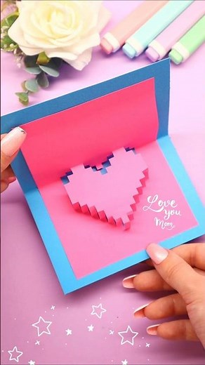 Beautiful Pop Up Card Making at Home 💖 Paper Craft Tutorial #diy #craft #popupcard #shorts