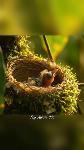 Newborn Baby Bird in the Nest | Beautiful Forest Life in Ultra Realistic 4K