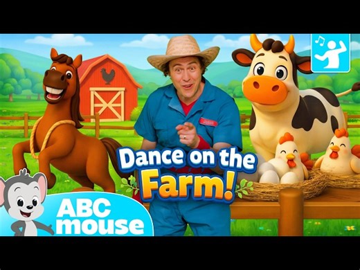 Farm Animal Song 🐮🐴🐣 | Work Down on the Farm! | Move with Jason | Exercise & Brain Breaks | ABCmouse - Videos For Kids