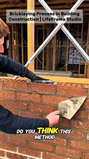 Bricklaying Process in Building Construction.