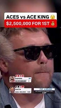 ACES vs ACE KING for PILES at the $10,400 WPT World Championship 😨 #wpt #poker #shorts