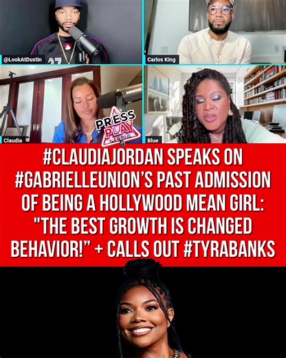 #pressplay▶️: #claudiajordan spoke on #gabrielleunion’s past admission of being a Hollywood Mean Girl.