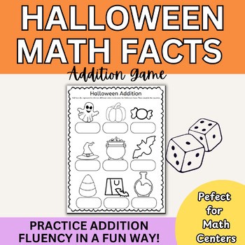 Halloween Math Facts Addition Game | Printable Fall Math Center Activity