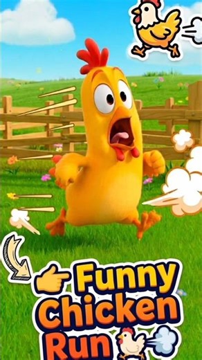 👉 Funny Chicken Run 🐔💨 | Kids ShortThumbnail bana do Size 9.16 #kidsrhymes #nurseryrhymes