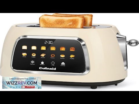 Toaster 2 Slice Smart Touch Screen Retro 1.5'' Extra Wide Slot Stainless