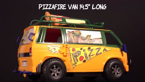 Teenage Mutant Ninja Turtles: Mutant Mayhem Pizza Fire Delivery Van, Play Vehicle by Playmates Toys