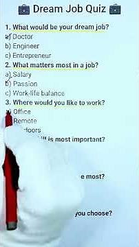 💼 Dream Job Quiz | Discover Your Perfect Career! 🌟