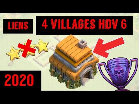 4 VILLAGES HDV 6 AVEC LIENS ! GDC/RUSH/HYBRID | MEILLEURES BASES HDV 6 2020 ! Clash Of Clans