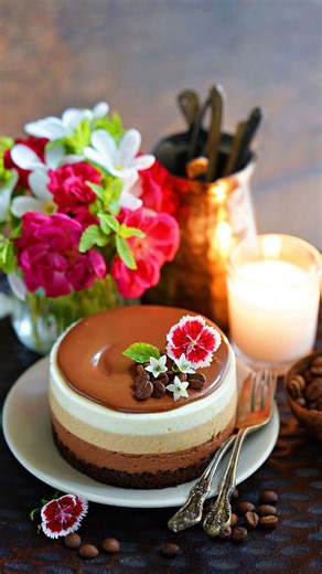 Eggless ombre chocolate cheesecake that looks as good as it tastes