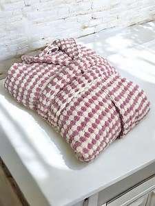 Dusty Rose Pink Hooded Turkish Bathrobe: Handwoven Organic Cotton Robe - Etsy