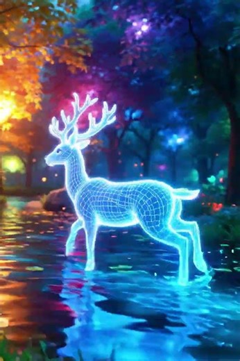 Beautiful deer running in forest | ai generated | #ai #aiart #vfx #shorts