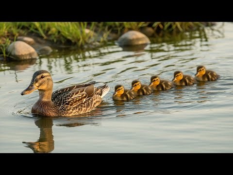 Cute Ducklings Running Behind Their Mother | Adorable Duck Family Moments