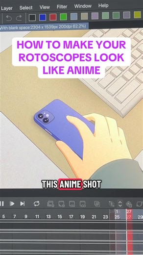 Spywi’s Mind Palace on Instagram: "Some of my favorite anime shots have been from taking reference footage and creating beautiful anime motion scenes out of them, all while utilizing the drawing techniques and tools that have been used for decades in the animation industry. #anime #animation #clipstudiopaint #rotoscoping #animationtutorial"