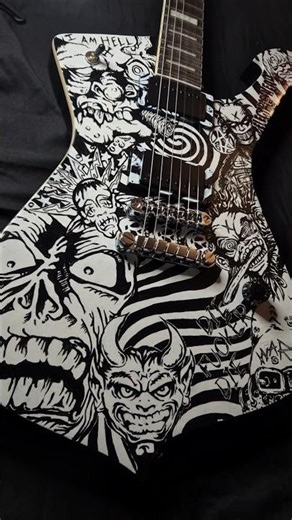 White Zombie Custom Painted Ibanez Iceman Guitar