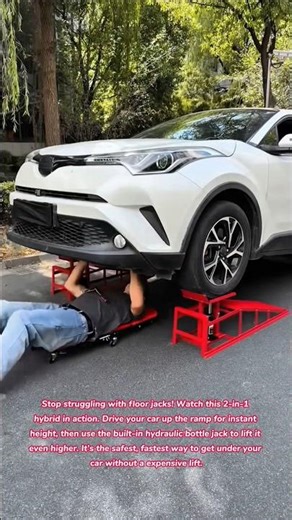 The Ultimate Lift! 🏎️🔼 Ramp + Jack Hybrid Magic #car #automobile #how #diy #tools #tips #tricks