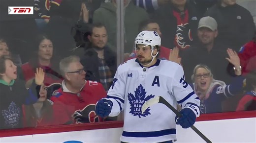 Auston Matthews with a Spectacular Hat Trick from Calgary Flames vs. Toronto Maple Leafs
