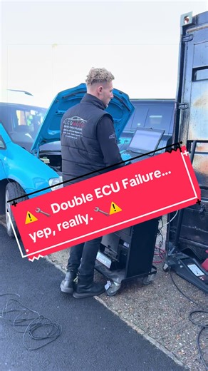 ⚠️🔧 Double ECU Failure… yep, really. 🔧⚠️ You don’t see this every day… This Volkswagen Caddy came into us with a super strange fault — it would start fine, run for 30 seconds to 2 minutes, then suddenly cut out completely. Full power loss. Dash lights everywhere. Relays clicking like an orchestra. 🎻😅 Definitely not normal. Alex went straight into deep diagnostics mode: ✔️ Multiple electrical checks ✔️ Live data monitoring ✔️ Communication tests Eventually we traced it to an internal ECU comm