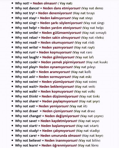 241 reactions · 38 shares | İngilizcede why not kullanımı için örnekler #ingilizceöğreniyorum #ingilizcetesti #ingilizcekelime #ingilizceöğren #hızlıingilizce #günlükingilizce #ingilizcekursu #ingilizcekelimeler #i̇ngilizcepratik | Ingilizcetesti | Facebook
