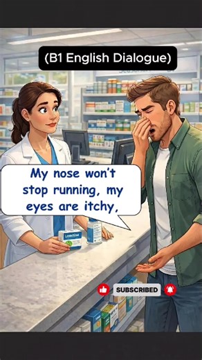 “Non-Drowsy Allergy Medicine at the Pharmacy | Real-Life English Conversation (B1)”#englishpractice #pharmacy#englishconversation #learnenglish #english