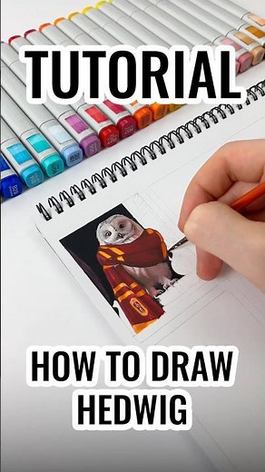 How to Draw Hedwig the Owl (Tutorial) 🦉 HP Art #hedwig #howtodraw #harrypotterart #tutorial #owl