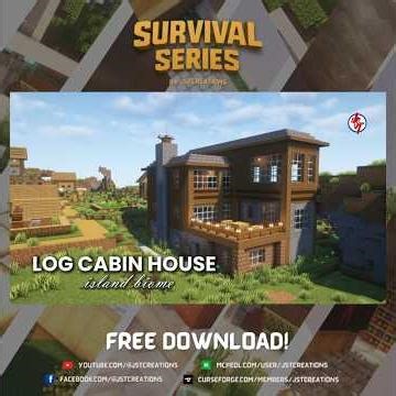Minecraft Log Cabin - Island Biome by JSTCreations #survivalminecraft #jstcreations #minecraft