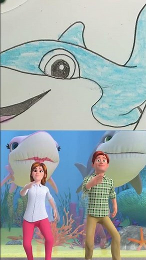 Draw Baby Shark With CoComelon Water #crafts #shorts💦