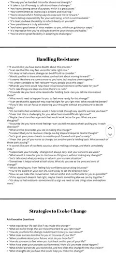 Motivational Interviewing Cheat Sheets for MI Therapist Manage Client Resistance and Engagement Interviewing Techniques Session Preparation - Etsy