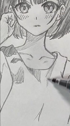 ショートカットの女の子 #イラストメイキング #アナログイラスト #女の子イラスト