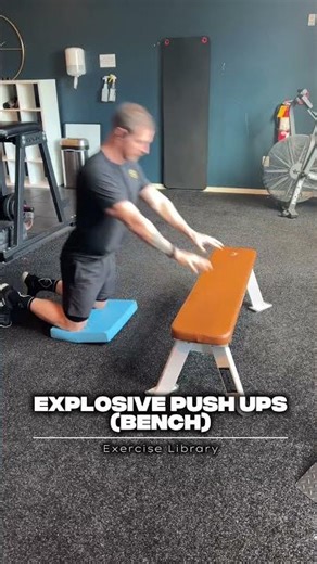 Explosive Push Ups (Bench) #gym #coach #training #chest #pushups #exercise #workout