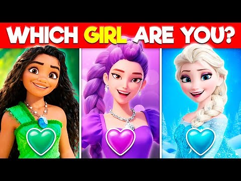 What Type of Girl Are You? 💚 Moana 💜 Rumi 💙 Elsa Personality Test !!