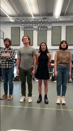 Lea Michele and Jonathan Groff in Spring Awakening 15yr Reunion #musicaltheatre #broadway #glee