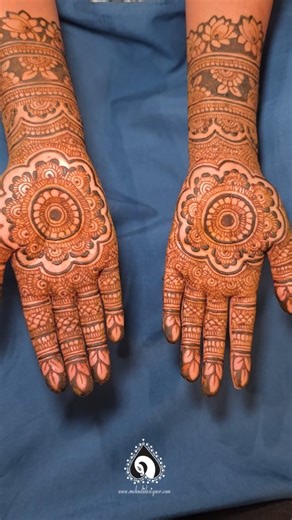 Neeta Desai Sharma on Instagram: "A mandala is a circle of calm— a universe in pattern, guiding the heart inward to where balance, truth, and quiet beauty live. Shravya was drawn towards mandalas and wanted them for her bridalhenna. As her skin tone is on the darker side she was worried the color wouldn't show. I personally think it looks amazing on dark skin tones. Will share her stain updates soon Mehndi: @mehndidesigner Bride @shraviyeah Muah @makeupbyabhilashasingh Decor @dazzlingstreaks Pho