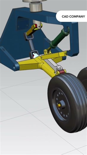 Aircraft Landing Gear Animation 🤯 How Plane Wheels Steer & Absorb Shock #shorts