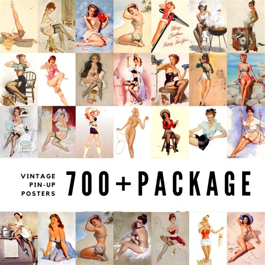 Vintage Pin-up Art Collection – 700+ Digital Downloads | Classic Beauties, Retro Glamour & Burlesque Poster Prints - Etsy Australia
