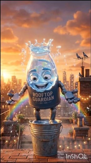 😱Rooftop Guardian Water Jump 💧🌈| Amazing 3D Animation Shorts | Satisfying Splash #shorts #viral #fyp