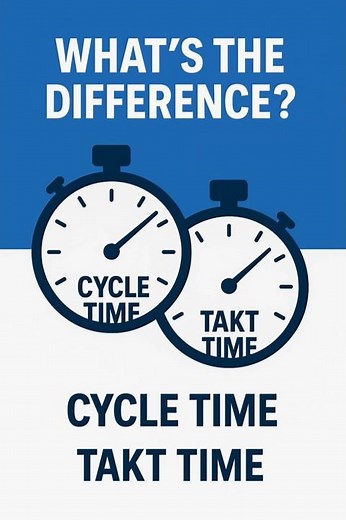 Cycle Time vs Takt Time — Key Difference in Less Than 60 Seconds